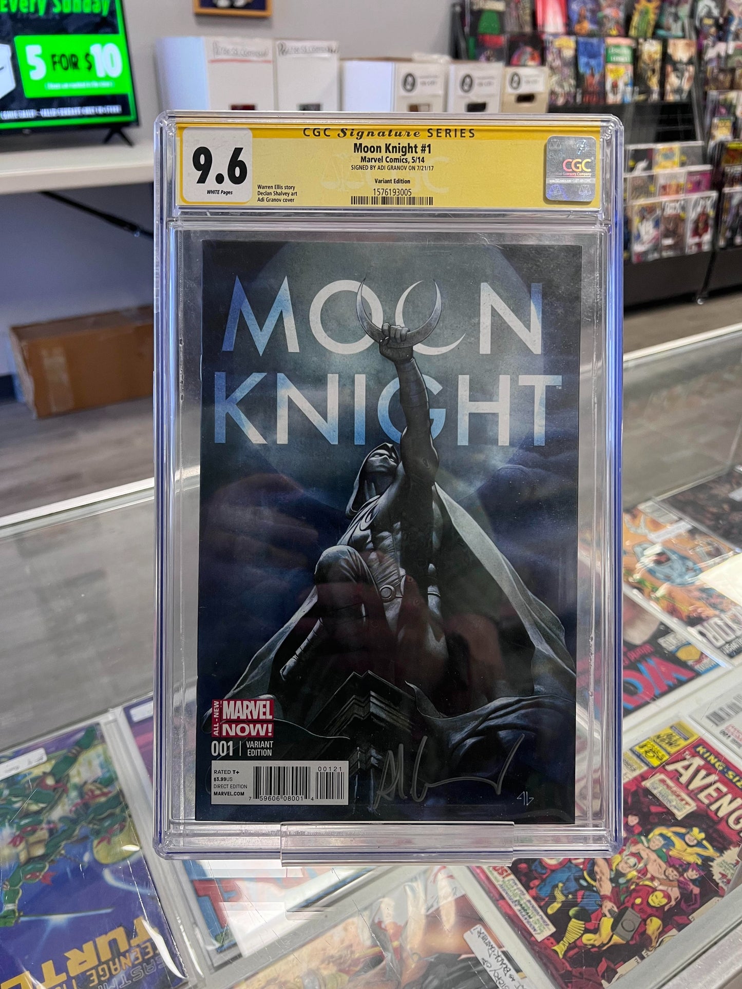 Moon Knight #1 1:50 Adi Granov Variant CGC 9.6 SS Graded