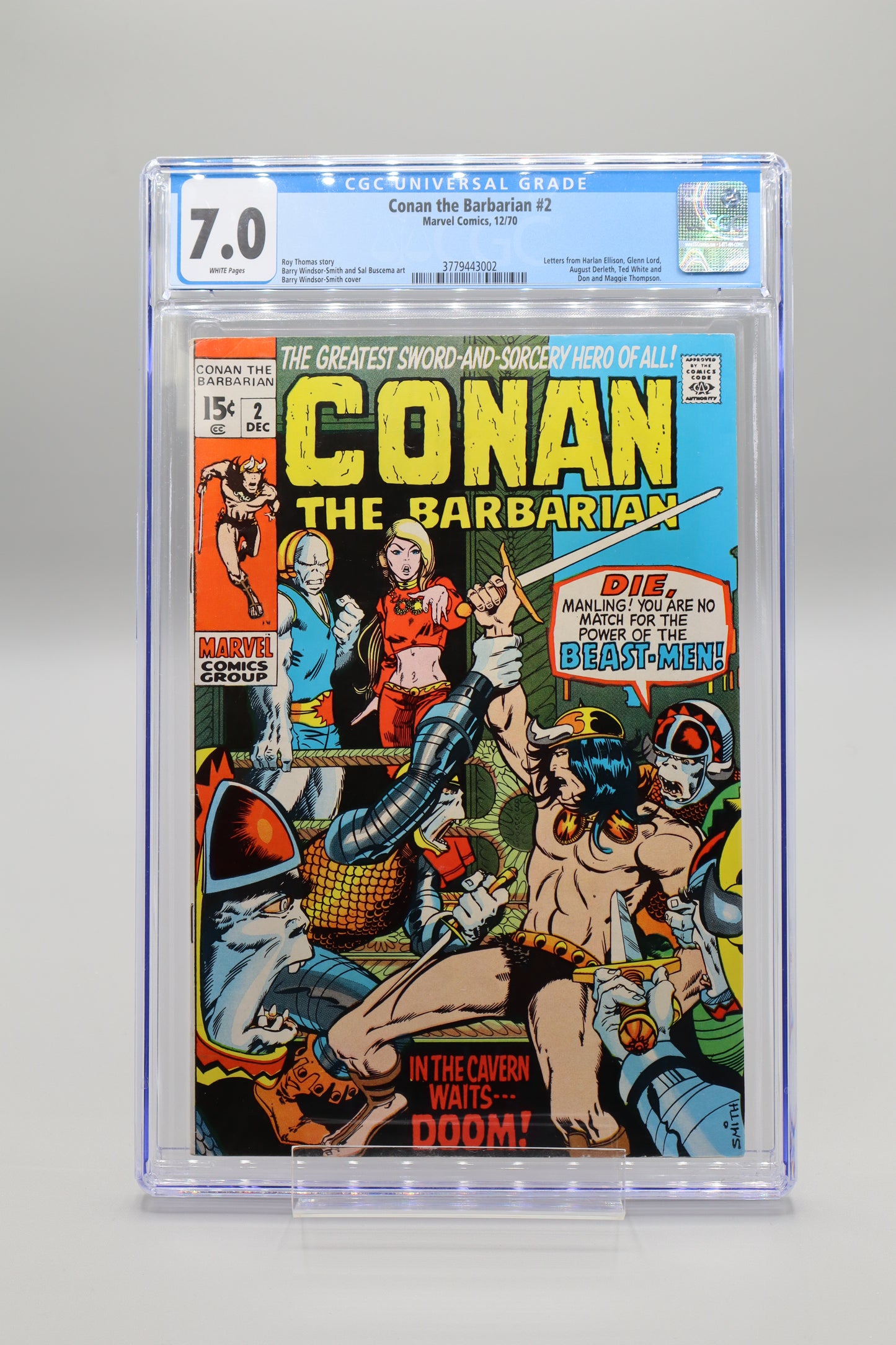 Conan The Barbarian #2 Barry Windsor-Smith CGC 7.0