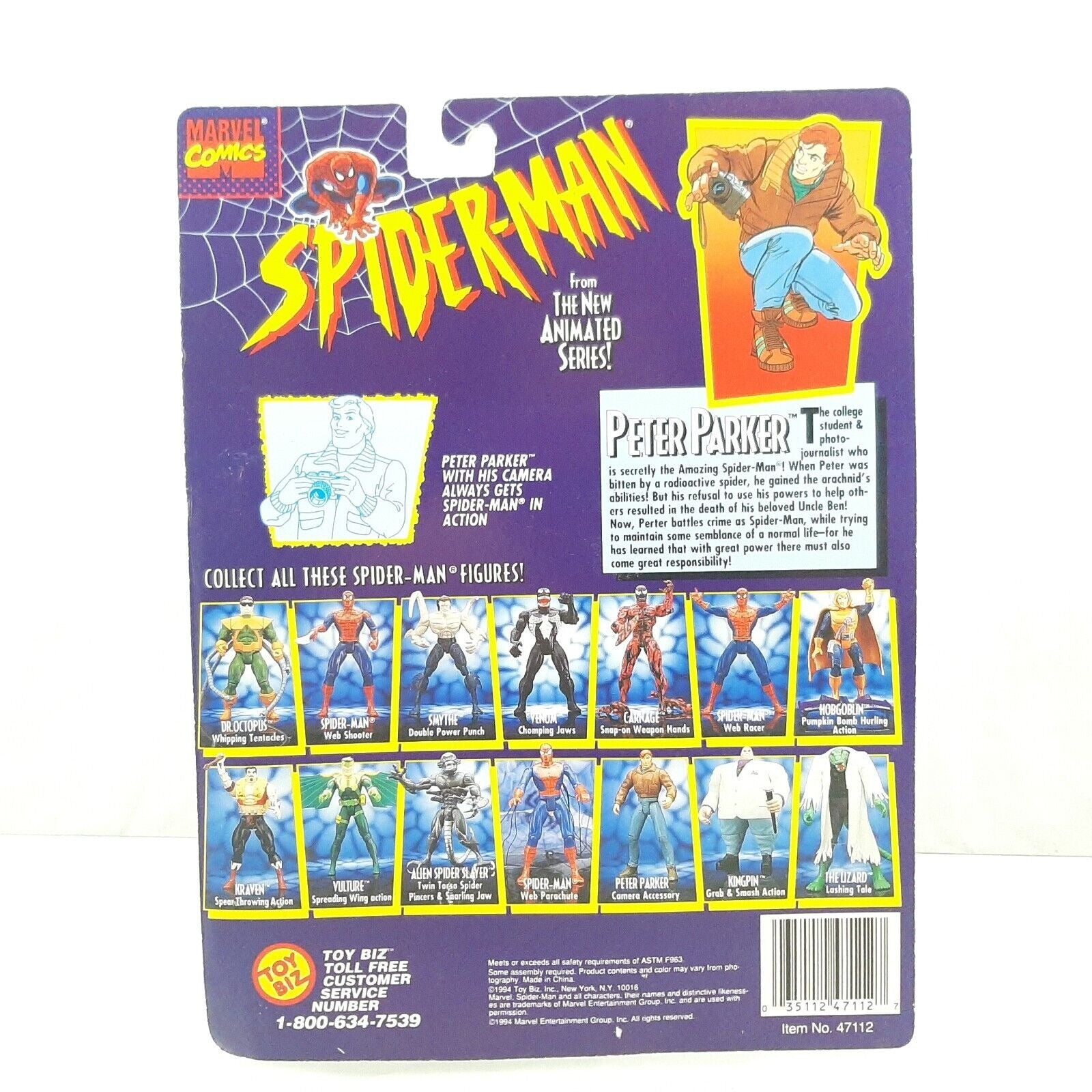 1994 Peter Parker with Camera Accessory Spider-Man Animated Series